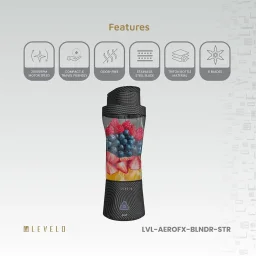 ليفيلو (Levelo) خلاط آيروفليكس (AeroFlex) محمول بـ 6 شفرات وبسعة 6000 مللي أمبير، مصنوع من ألياف الكربون Levelo AeroFlex 6 Blades Portable 6000mAh Carbon Fiber Blender