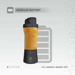 ليفيلو (Levelo) خلاط آيروفليكس (AeroFlex) محمول بـ 6 شفرات وبسعة 6000 مللي أمبير، مصنوع من ألياف الكربون Levelo AeroFlex 6 Blades Portable 6000mAh Carbon Fiber Blender