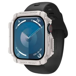 حافظة حماية سبيجن روغد آرمور لساعة آبل إصدار السلسلة 10 مقاس 42 ملم - بيج ديون Spigen Apple Watch Series 10 42mm Rugged Armor Case - Dune Beige