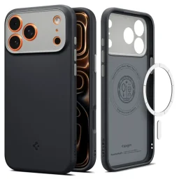 حافظة حماية سبيجن نانو بوب ماغ فيت لجهاز آيفون 17 برو ماكس - أسود Spigen iPhone 17 Pro Max Nano Pop MagFit Case - Black Sesame