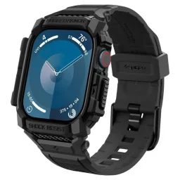 حافظة حماية سبيجن روغد آرمور برو لساعة آبل إصدار السلسلة 10 مقاس 42 ملم - أسود مطفي Spigen Apple Watch Series 10 42mm Rugged Armor Pro Case - Matte Black
