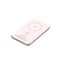 بنك طاقة (باور بانك) مغناطيسي هايفن مووا S5 نحيف جداً متوافق مع MagSafe بسعة 5000 مللي أمبير - وردي Hyphen MOWA S5 Super Slim MagSafe Power Bank 5000 mAh - Pink