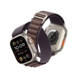 سوار ساعة أبل (سير) هايفن - لأبل ألترا 2/ألترا 49 مم - نايلون لوب مقاس كبير - نيلي Hyphen Watch Strap - Apple Ultra 2/Ultra 49mm - Nylon Loop Large - Indigo