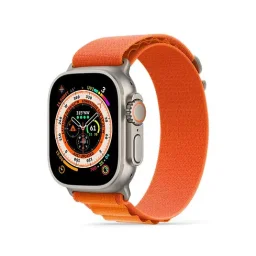 سوار ساعة أبل (سير) هايفن - لأبل ألترا 49 مم - نايلون لوب مقاس وسط - برتقالي Hyphen Watch Strap - Apple Ultra 49mm - Nylon Loop Medium - Orange