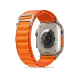 سوار ساعة أبل (سير) هايفن - لأبل ألترا 49 مم - نايلون لوب مقاس وسط - برتقالي Hyphen Watch Strap - Apple Ultra 49mm - Nylon Loop Medium - Orange