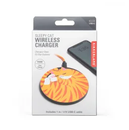 كيكر لاند شاحن لاسلكي على شكل قطة نائمة Kikkerland Sleepy Cat Wireless Charger