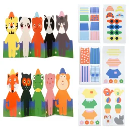 كيكر لاند ملصقات أزياء الحيوانات كيدوكي Kikkerland Kidoki Animal Dress-Up Stickers