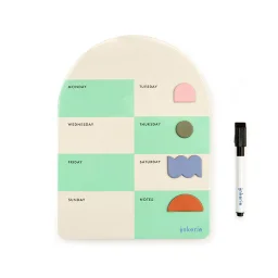 كيكر لاند لوحة ملاحظات أسبوعية مغناطيسية للمسح الجاف Kikkerland Magnetic Dry Erase Weekly Memo Board