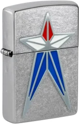 زيبو ولاعة باتريوتيك ستار إمبليم ستريت كروم مضادة للرياح Zippo Patriotic Star Emblem Street Chrome Windproof Lighter