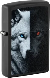 زيبو ولاعة وولف بلاك مات مضادة للرياح Zippo Wolf Black Matte Windproof Lighter