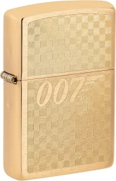 زيبو ولاعة جيمس بوند 007 جان لوجو براشد براس مضادة للرياح Zippo James Bond 007 Gun Logo Brushed Brass Windproof Lighter