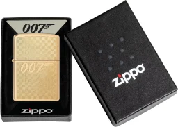 زيبو ولاعة جيمس بوند 007 جان لوجو براشد براس مضادة للرياح Zippo James Bond 007 Gun Logo Brushed Brass Windproof Lighter
