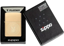 زيبو ولاعة بلاي بوي براشد كروم مضادة للرياح Zippo Playboy Brushed Chrome Windproof Lighter