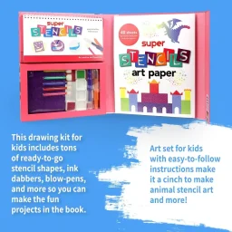 سكيلماتيكس مجموعة أعمال يدوية بوك-إن آرت سوبر ستنسل Skillmatics Poke-in Art Super Stencils Craft Kit