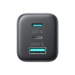 جويروم شاحن حائط UK GaN بـ 3 منافذ JR-TO1 بقوة 45 واط - أسود Joyroom JR-TO1 45W 3-Port GaN UK Wall Charger - Black