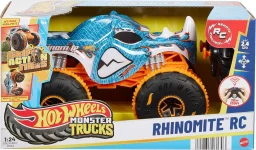 هوت ويلز مونستر تراكس سيارة راينومايت تحكم عن بعد بمقياس 1:24 Hot Wheels Monster Trucks Rhinomite R/C Vehicle 1:24 Scale