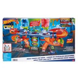 هوت ويلز سيتي مجموعة لعب مغسلة السيارات ميجا Hot Wheels City Mega Car Wash Playset