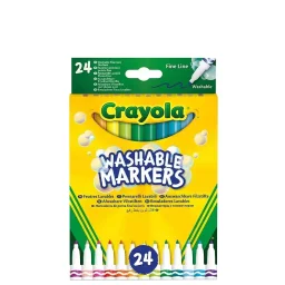 أقلام ماركر كرايولا ذات خط رفيع قابلة للغسل - 24 قلم Crayola Washable Fine Line Markers - 24 Count