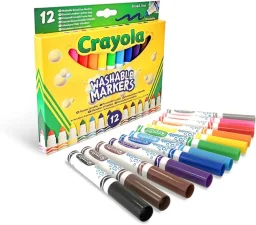 أقلام ماركر كرايولا ذات خط عريض قابلة للغسل - 12 قلم Crayola Washable Broad Line Markers - 12 Count