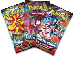 بوكيمون TCG: عبوة بليستر 3 حزم ميجا إيفوليوشن—كاوس رايزينج Pokémon TCG: Mega Evolution—Chaos Rising 3-Pack Blister
