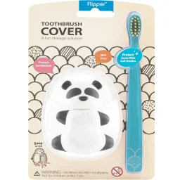 فليبر عبوة كومبو غطاء فرشاة أسنان وفرشاة أسنان حيوان مرح - باندا Flipper Fun Animal Toothbrush Cover & Toothbrush Combo Pack - Panda