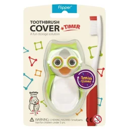 فليبر غطاء فرشاة أسنان بومة - ترابي Flipper Toothbrush Cover Owl - Earthy