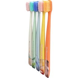 فليبر مجموعة فرش أسنان تويجو 365 السنوية ناعمة الشعيرات - عبوة من 5 قطع Flipper Twigo 365 Soft-Bristle Annual Toothbrush Set - 5-Pack