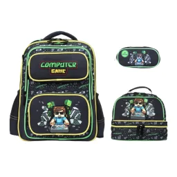جلوسي بيرد حقيبة ظهر ماين كرافت + مقلمة GB5703 Glossy Bird Minecraft Bakcpack + Pencil Case GB5703