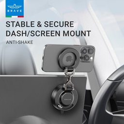 بريف حامل هاتف مغناطيسي للسيارة بتثبيت بالشفط - أسود (BHL-56) Brave Vacuum Suction Magnetic Car Phone Mount - Black (BHL-56)