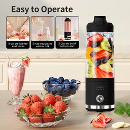 بريف Blendo خلاط محمول 650 مل بسرعة 20,000 دورة في الدقيقة - أسود (BBL-01BK) Brave Blendo 650ml Portable Blender 20,000 RPM - Black (BBL-01BK)