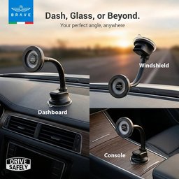 بريف حامل هاتف مغناطيسي للسيارة للوحة القيادة والزجاج الأمامي - أسود (BHL-57) Brave Magnetic Car Phone Holder for Dashboard & Windshield - Black (BHL-57)
