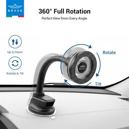 بريف حامل هاتف مغناطيسي للسيارة للوحة القيادة والزجاج الأمامي - أسود (BHL-57) Brave Magnetic Car Phone Holder for Dashboard & Windshield - Black (BHL-57)