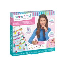 ميك إت ريل مجموعة صنع مجوهرات بحليات الصلصال Make It Real Clay Charm DIY Jewelry Kit