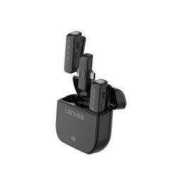 لينيس LM203 ميكروفون لافالير لاسلكي بمشبك وموصلين مع علبة شحن Lenyes LM203 Dual-Connector Wireless Lavalier Microphone with Charging Case