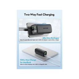 راف باور Ultra باور بانك بقدرة 100 واط وسعة 20000 ملّي أمبير ساعة بمنفذي USB-C ومنفذي USB-A - أسود RAVPower Ultra 100W 20000mAh Power Bank - 2 USB-C + 2 USB-A - Black