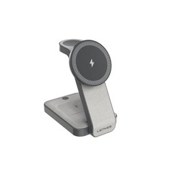 لينيس PW313 قاعدة شحن لاسلكي ثلاثة في واحد قابلة للطي - رمادي Lenyes PW313 3-in-1 Foldable Wireless Charging Stand - Grey