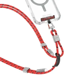 سكينارما داينو في إي 2 في 1 حبل وكابل شحن سي إلى سي - قرمزي Skinarma DYNO VE 2-IN-1 Lanyard And Charging Cable C To C - Vermilion