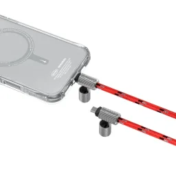 سكينارما داينو في إي 2 في 1 حبل وكابل شحن سي إلى سي - قرمزي Skinarma DYNO VE 2-IN-1 Lanyard And Charging Cable C To C - Vermilion