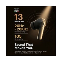 بريف Sonic Pro سماعات أذن لاسلكية بالكامل ببلوتوث 6.0 - أسود (E-37) Brave Sonic Pro True Wireless Earbuds Bluetooth 6.0 - Black (E-37)