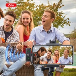 مايكروفون لاسلكي مزدوج XO MC15 مع عزل الضوضاء بالذكاء الاصطناعي وعلبة شحن ذكية XO MC15 Dual Wireless Microphone