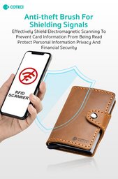 COTECi OT-014 محفظة بطاقات جلد طبيعي مانعة للنسخ RFID COTECi OT-014 Wallet