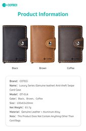 COTECi OT-014 محفظة بطاقات جلد طبيعي مانعة للنسخ RFID COTECi OT-014 Wallet