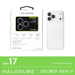 واقي عدسة كاميرا هلوشور GEORDI GEN II إطار ألمنيوم مع زجاج مقسى 9H+ iPhone 17 Pro / 17 Pro Max HaloSure GEORDI GEN II 9H+ iPhone 17 Pro 17 Pro Max Screen Protector