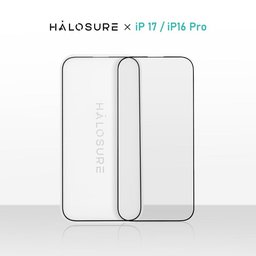 لاصق اصلي من هلوشور 2.5D لجهاز ايفون 17 / 16 برو حماية كاملة مقاوم للكسر HaloSure Screen Protector
