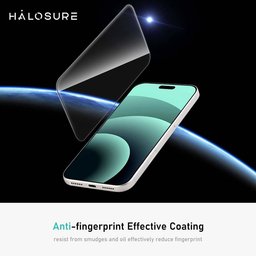 لاصق اصلي من هلوشور 2.5D لجهاز ايفون 17 / 16 برو حماية كاملة مقاوم للكسر HaloSure Screen Protector