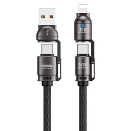 كابل شحن REMAX C1 متعدد 240 واط 4 في 1 - USB-A و Type-C و Lightning REMAX C1 240W Cable