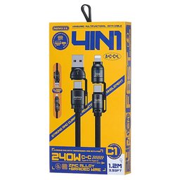 كابل شحن REMAX C1 متعدد 240 واط 4 في 1 - USB-A و Type-C و Lightning REMAX C1 240W Cable