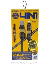 كابل شحن REMAX C1 متعدد 240 واط 4 في 1 - USB-A و Type-C و Lightning REMAX C1 240W Cable