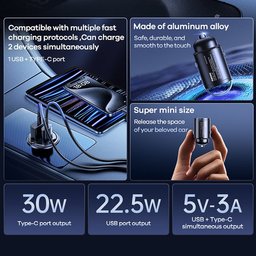 شاحن سيارة REMAX RCC359 بقوة 30 واط Type-C PD و USB QC REMAX RCC359 30W Car Charger