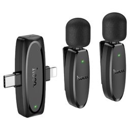 مايكروفون لاسلكي hoco L15 Crystal لاقط رقمي iP + Type-C مع عزل الضوضاء hoco L15 Crystal Wireless Microphone